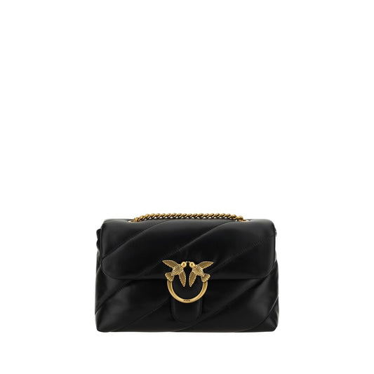 Borsa a tracolla PINKO Bos Taurus in pelle di vitello nera