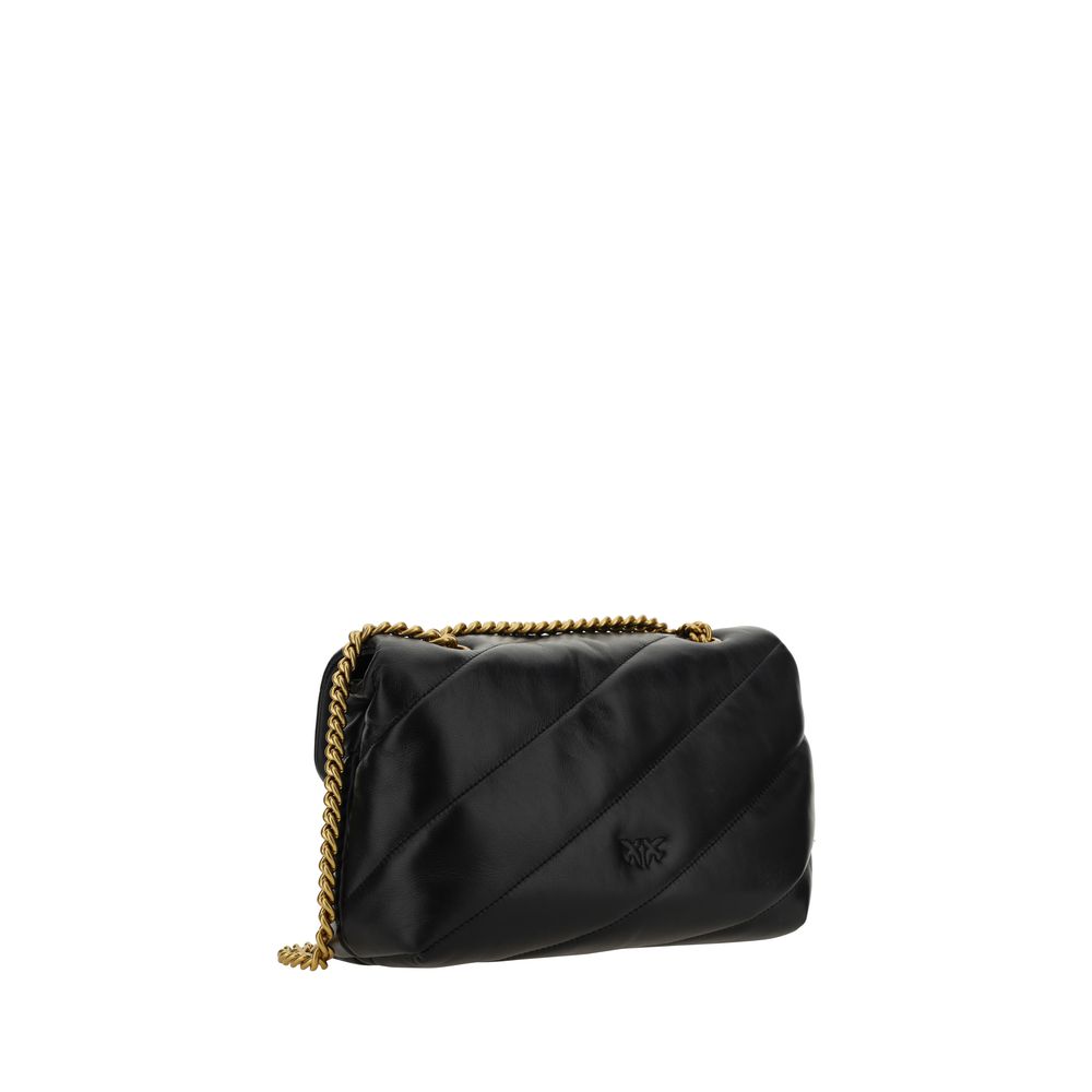 Borsa a tracolla PINKO Bos Taurus in pelle di vitello nera