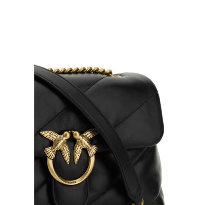 Borsa a tracolla PINKO Bos Taurus in pelle di vitello nera