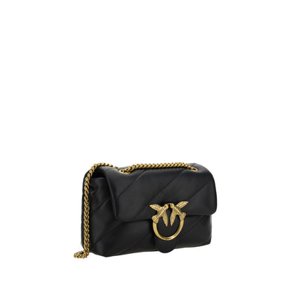 Borsa a tracolla PINKO Bos Taurus in pelle di vitello nera