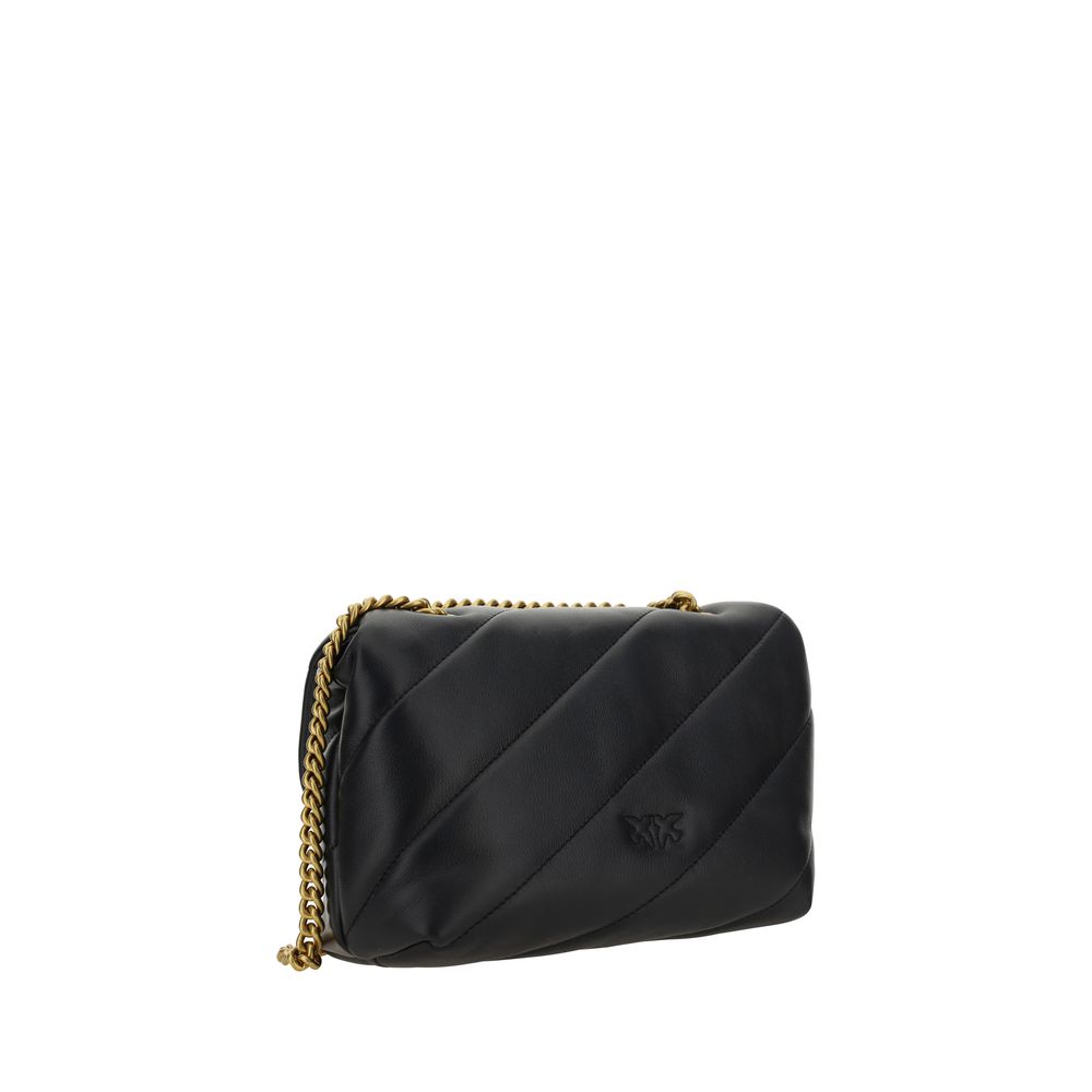 Borsa a tracolla PINKO Bos Taurus in pelle di vitello nera