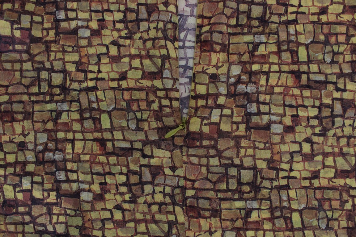 T-shirt in seta con stampa a mosaico multicolore Dolce &amp; Gabbana
