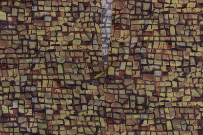 T-shirt in seta con stampa a mosaico multicolore Dolce &amp; Gabbana