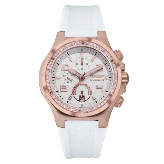 Orologio Bobroff con cinturino in gomma bianca
