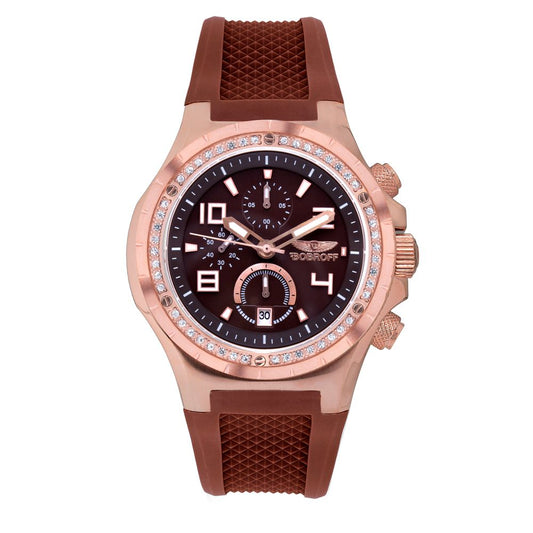 Orologio elegante in gomma marrone Bobroff
