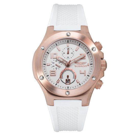 Orologio Bobroff con cinturino in gomma bianca