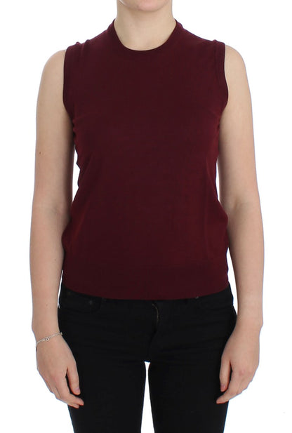 Dolce &amp; Gabbana - Maglione girocollo senza maniche rosso
