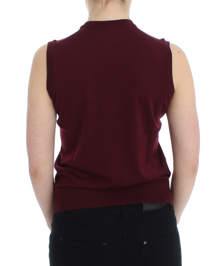 Dolce &amp; Gabbana - Maglione girocollo senza maniche rosso