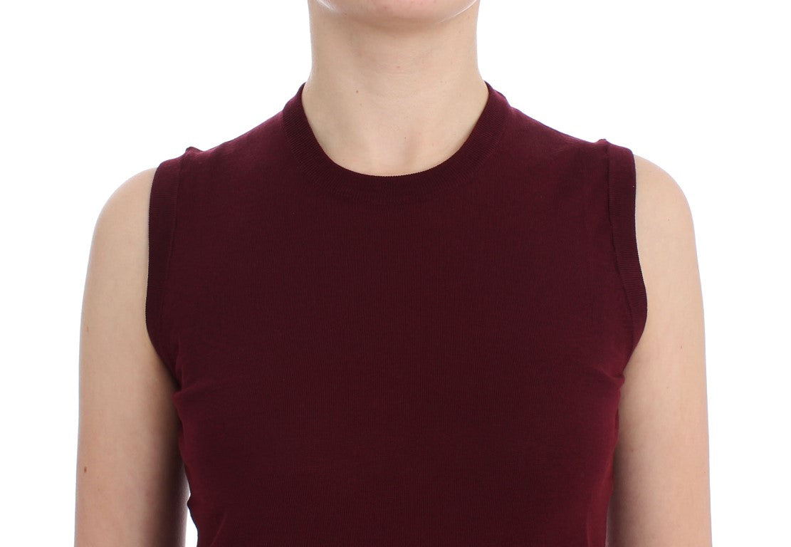 Dolce &amp; Gabbana - Maglione girocollo senza maniche rosso