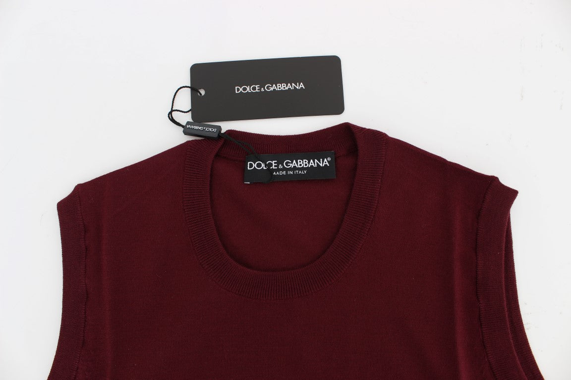 Dolce &amp; Gabbana - Maglione girocollo senza maniche rosso