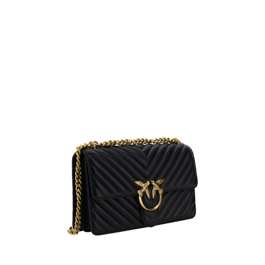 Borsa a tracolla PINKO Bos Taurus in pelle di vitello nera