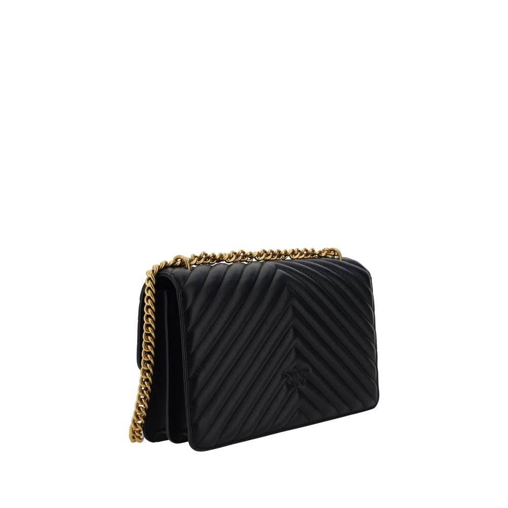 Borsa a tracolla PINKO Bos Taurus in pelle di vitello nera