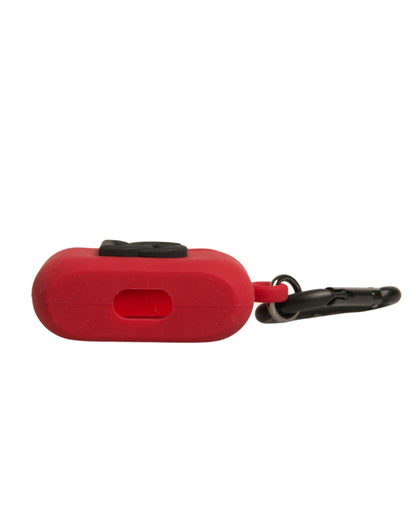 Custodia per Airpods in silicone rosso con logo Dolce &amp; Gabbana in rilievo