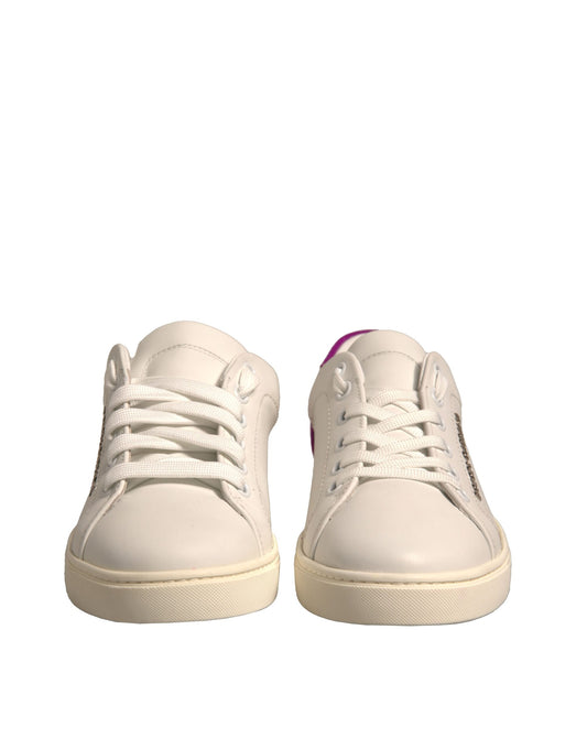 Scarpe da ginnastica basse in pelle scamosciata bianca Dolce &amp; Gabbana