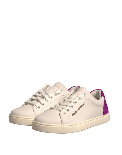 Scarpe da ginnastica basse in pelle scamosciata bianca Dolce &amp; Gabbana