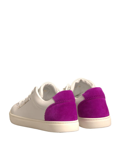 Scarpe da ginnastica basse in pelle scamosciata bianca Dolce &amp; Gabbana