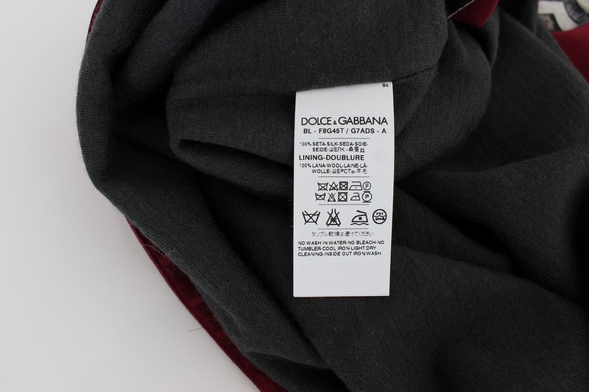 T-shirt in seta con stampa cavaliere rosso Dolce &amp; Gabbana
