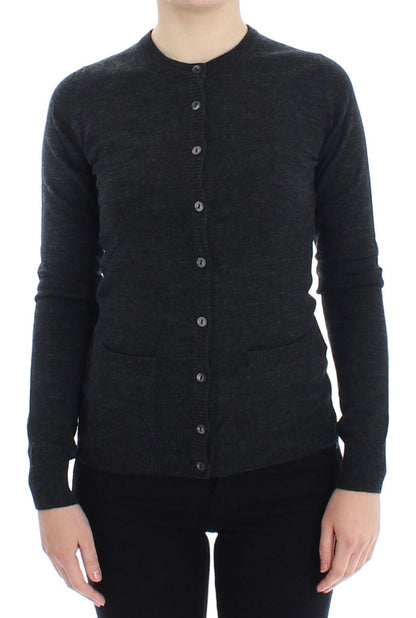 Dolce &amp; Gabbana Maglione Cardigan con Bottoni in Lana Grigia