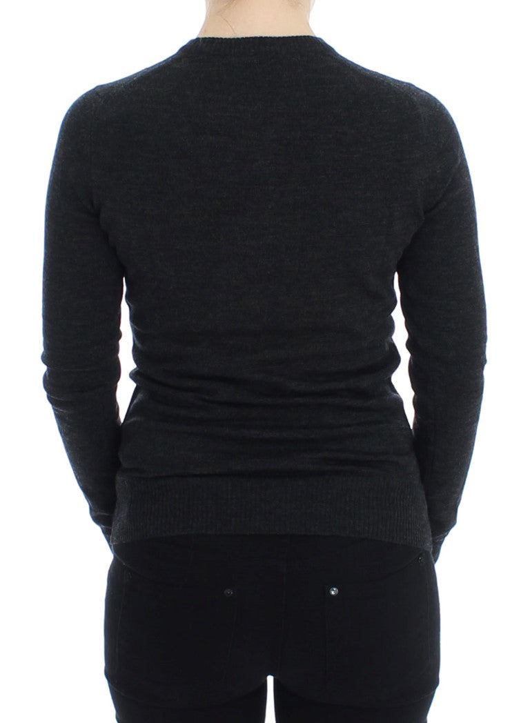 Dolce &amp; Gabbana Maglione Cardigan con Bottoni in Lana Grigia