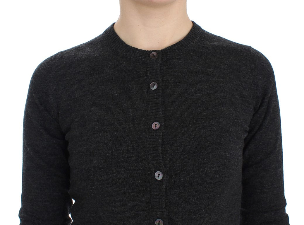 Dolce &amp; Gabbana Maglione Cardigan con Bottoni in Lana Grigia