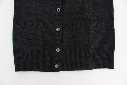 Dolce &amp; Gabbana Maglione Cardigan con Bottoni in Lana Grigia