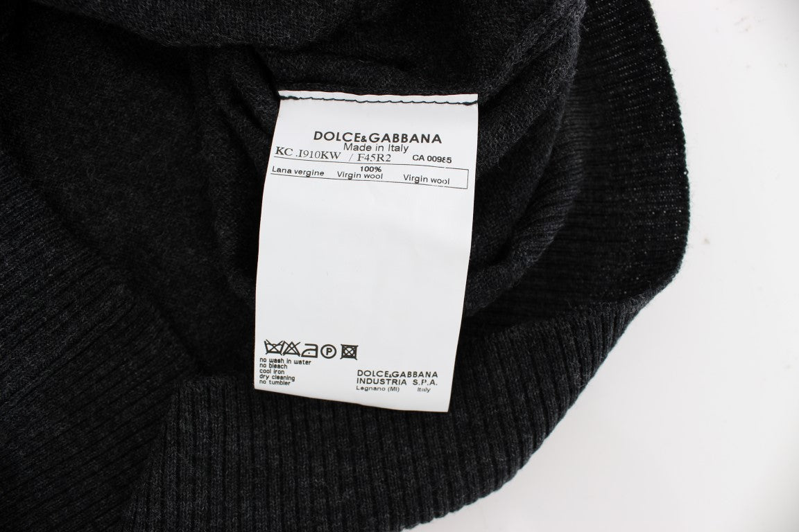 Dolce &amp; Gabbana Maglione Cardigan con Bottoni in Lana Grigia