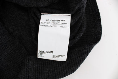 Dolce &amp; Gabbana Maglione Cardigan con Bottoni in Lana Grigia