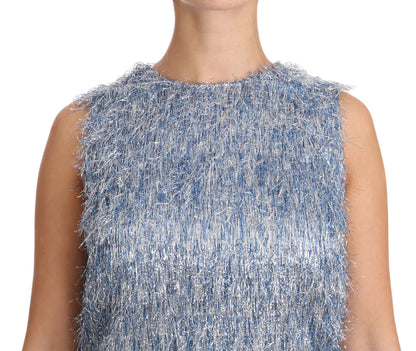 Abito a tubino con frange azzurro chiaro Dolce &amp; Gabbana