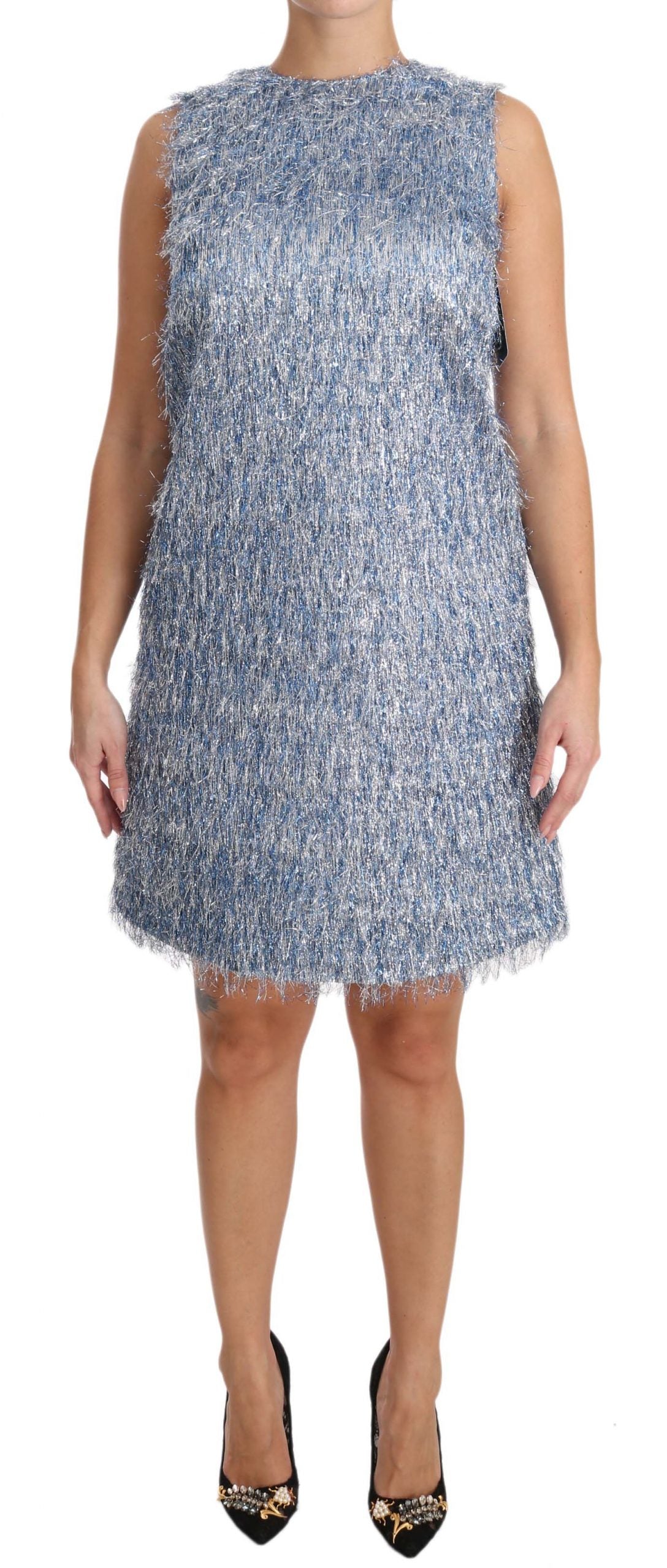 Abito a tubino con frange azzurro chiaro Dolce &amp; Gabbana