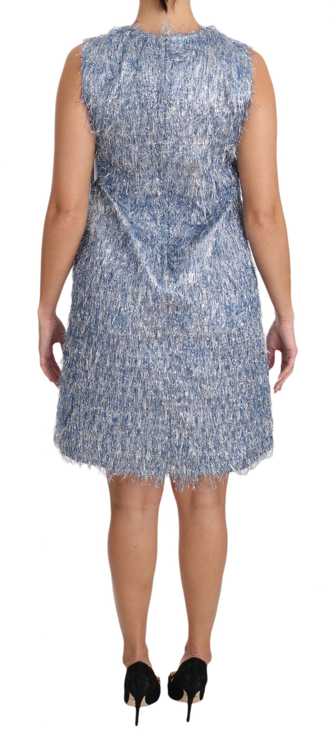 Abito a tubino con frange azzurro chiaro Dolce &amp; Gabbana