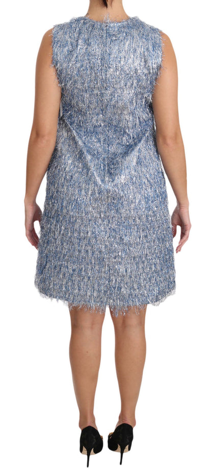 Abito a tubino con frange azzurro chiaro Dolce &amp; Gabbana