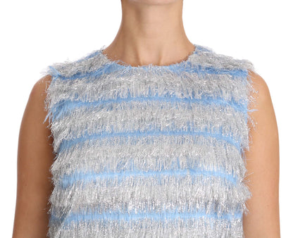 Abito a tubino color argento e azzurro di Dolce &amp; Gabbana