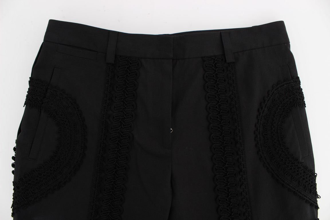 Pantaloni Capri Torero in cotone elasticizzato nero Dolce &amp; Gabbana