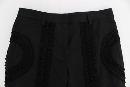 Pantaloni Capri Torero in cotone elasticizzato nero Dolce &amp; Gabbana