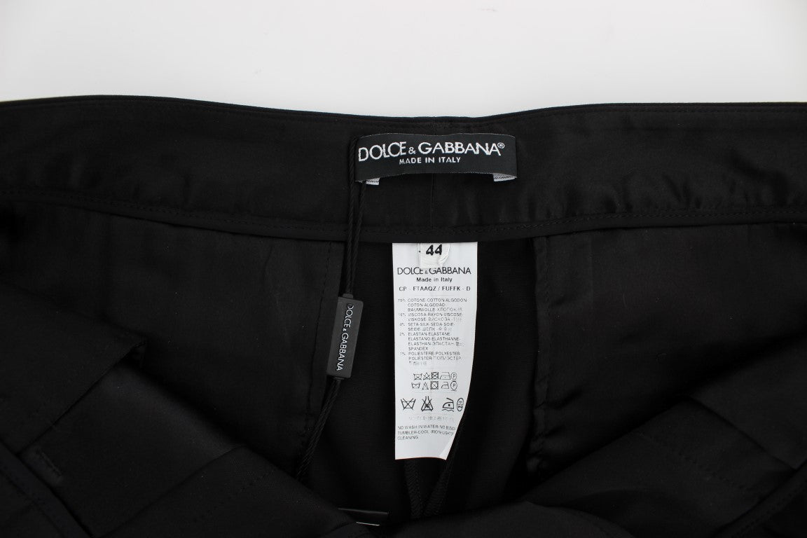 Pantaloni Capri Torero in cotone elasticizzato nero Dolce &amp; Gabbana