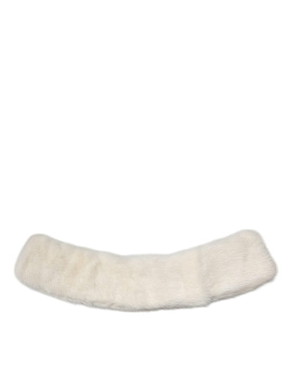 Sciarpa da donna con collo in pelliccia di visone bianco Dolce &amp; Gabbana