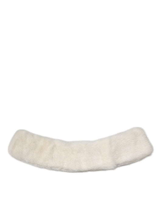 Sciarpa da donna con collo in pelliccia di visone bianco Dolce &amp; Gabbana