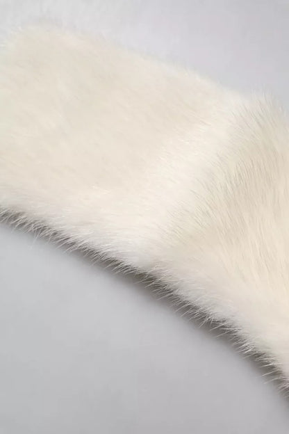 Sciarpa da donna con collo in pelliccia di visone bianco Dolce &amp; Gabbana