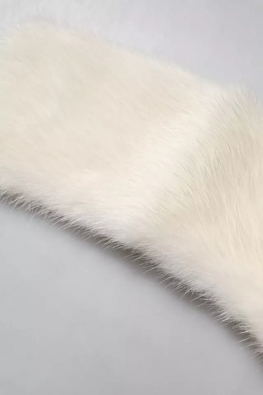 Sciarpa da donna con collo in pelliccia di visone bianco Dolce &amp; Gabbana