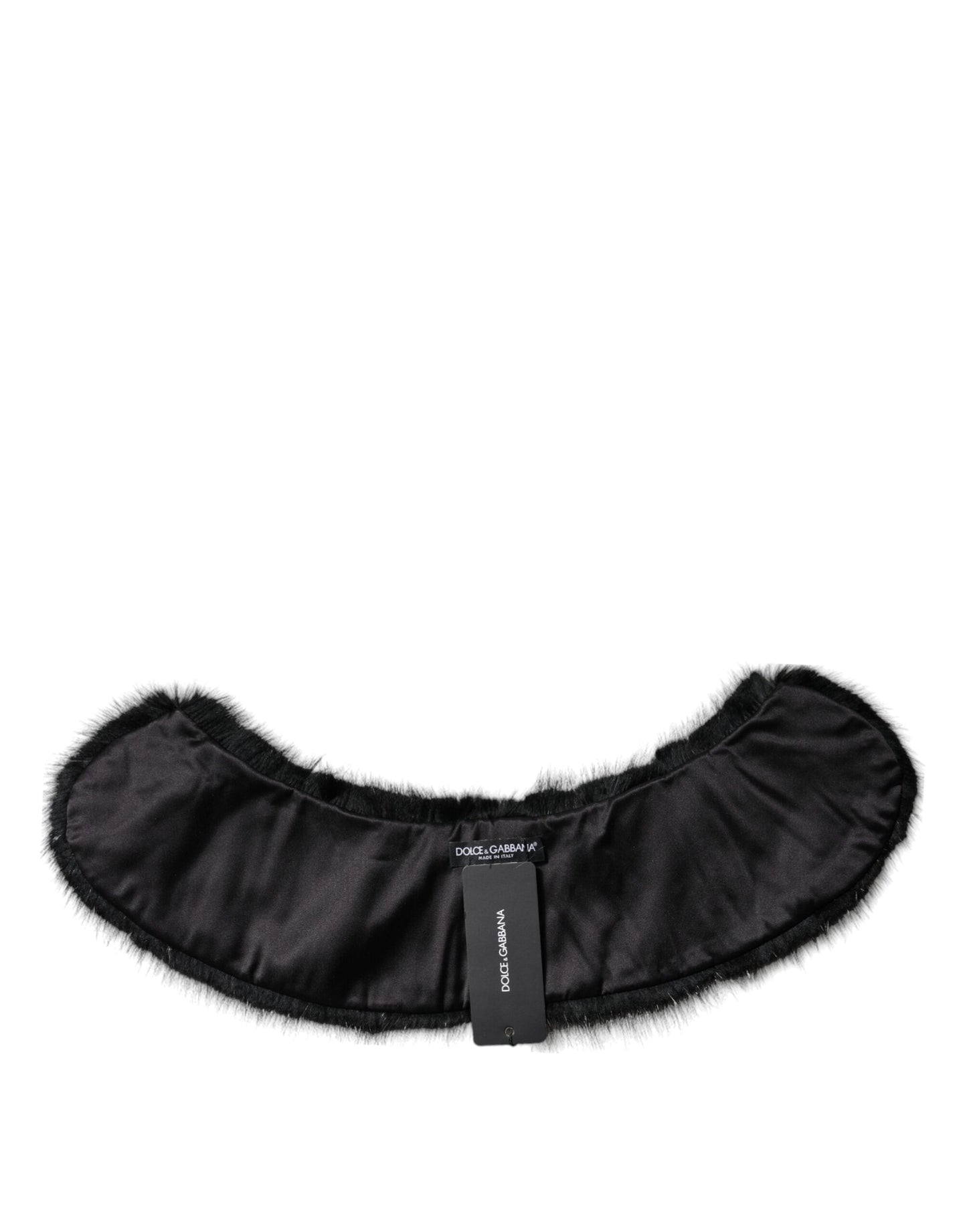 Sciarpa con collo a scialle in pelliccia nera Dolce &amp; Gabbana