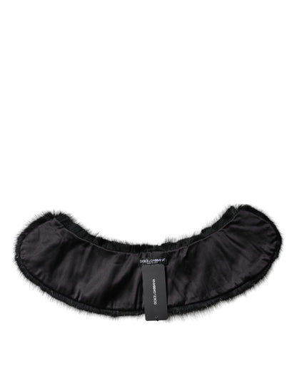 Sciarpa con collo a scialle in pelliccia nera Dolce &amp; Gabbana