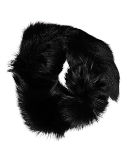 Dolce &amp; Gabbana sciarpa invernale in pelliccia di volpe nera