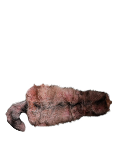 Dolce &amp; Gabbana Pink Frost Fox Fur Scaldacollo Sciarpa Invernale