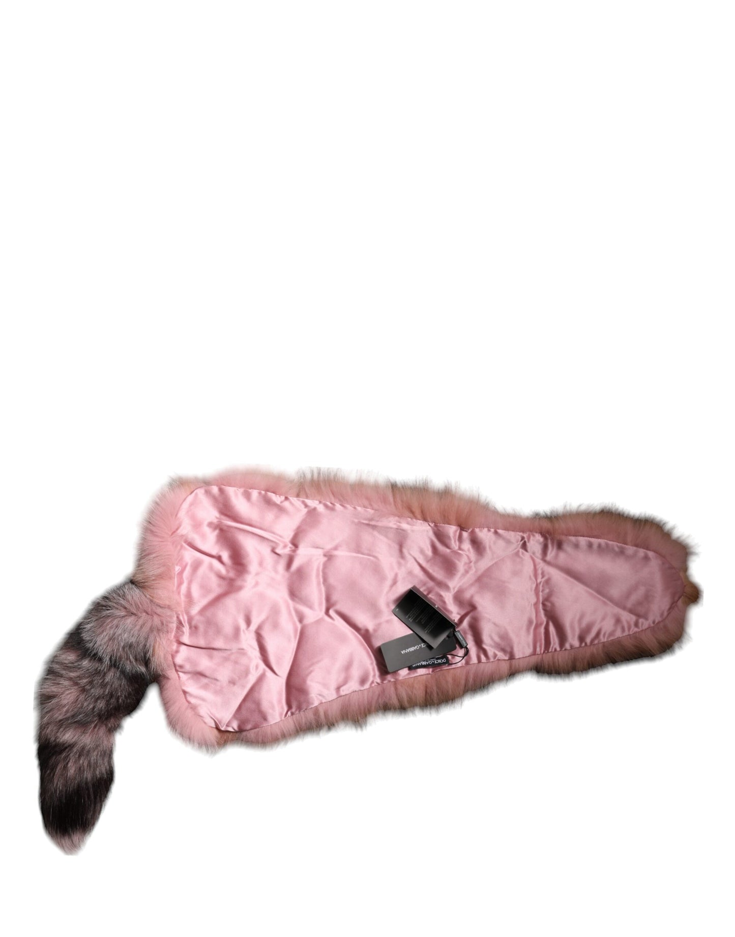 Dolce &amp; Gabbana Pink Frost Fox Fur Scaldacollo Sciarpa Invernale