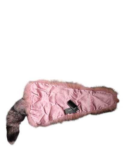 Dolce &amp; Gabbana Pink Frost Fox Fur Scaldacollo Sciarpa Invernale