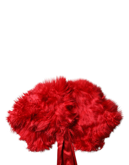 Dolce &amp; Gabbana - Scaldacollo invernale da donna in pelliccia di alpaca rossa