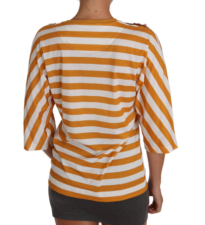 Dolce & Gabbana Bianco Arancione FIRENZE Top T-shirt
