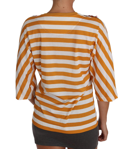 Dolce & Gabbana Bianco Arancione FIRENZE Top T-shirt