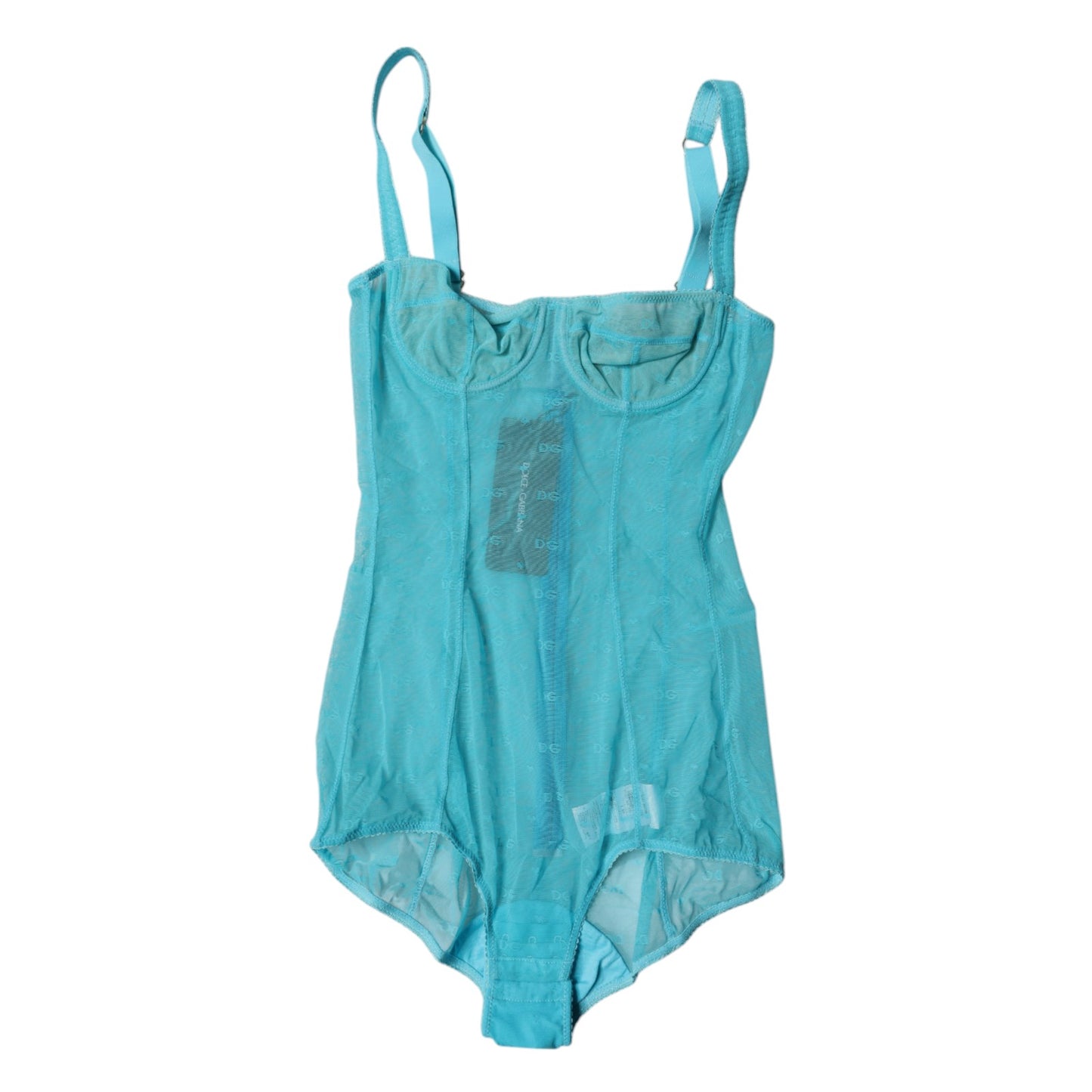 Dolce &amp; Gabbana Intimo body reggiseno a balconcino in tulle blu
