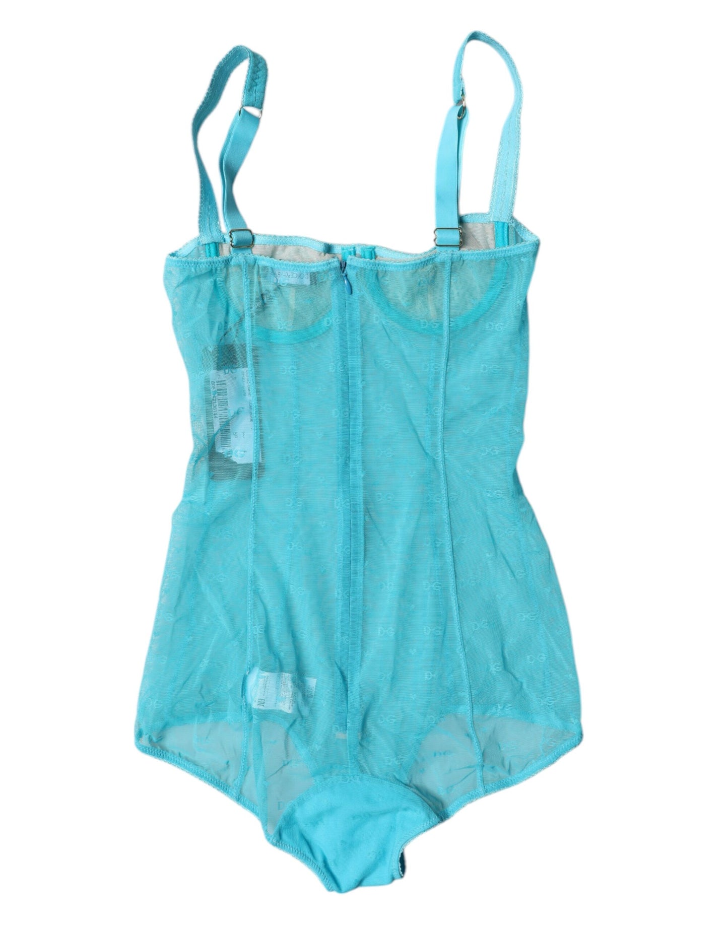 Dolce &amp; Gabbana Intimo body reggiseno a balconcino in tulle blu